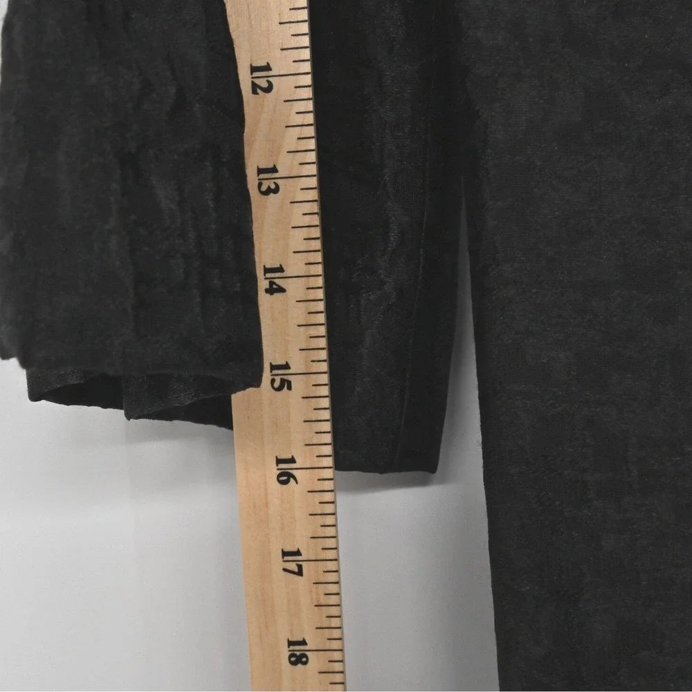 Anne Klein Textured Wool Blazer Womens Size 2 Black Bell Sleeve Vintage‎ 00s